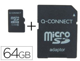 Memoria micro SD Q-Connect 64 GB con adaptador.